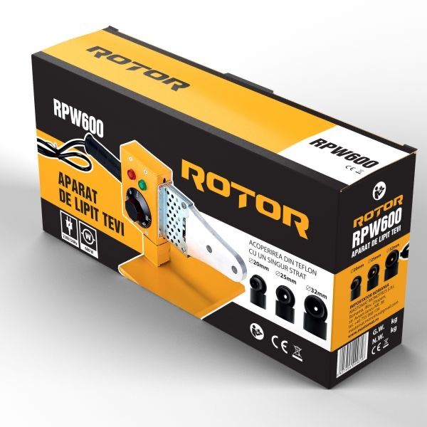 Поялник за полипропилен ROTOR RPW600, 600 W, 20-25-32 mm, 300 C