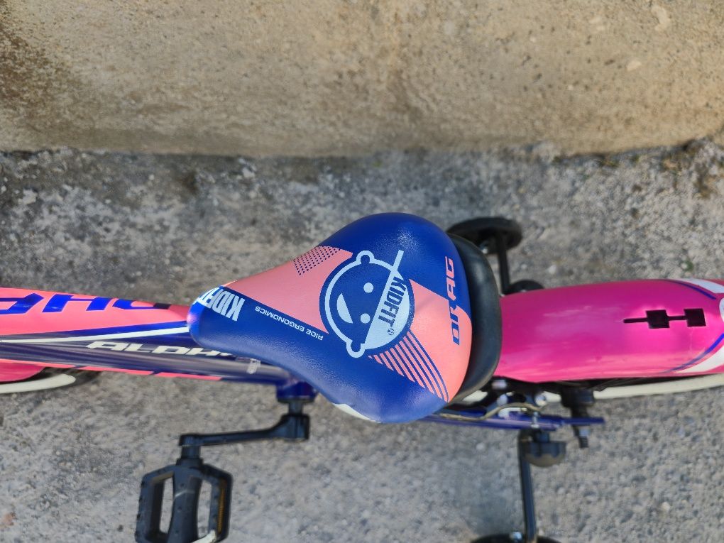 Алуминиев Детски велосипед 16 цола Drag Alpha Girl със спомагателни