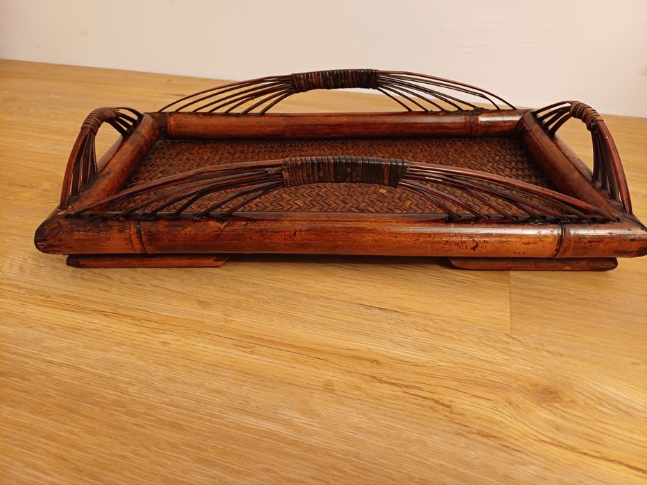 Accesoriu decorațiune vintage colectie bambus răchită Franța 1940