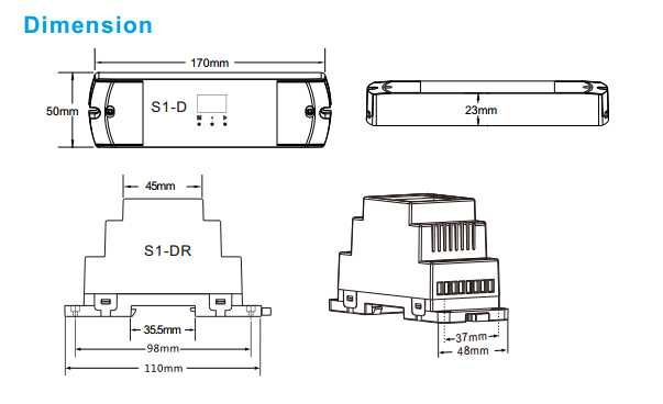 DMX512 AC Triac Dimmer S1-DR