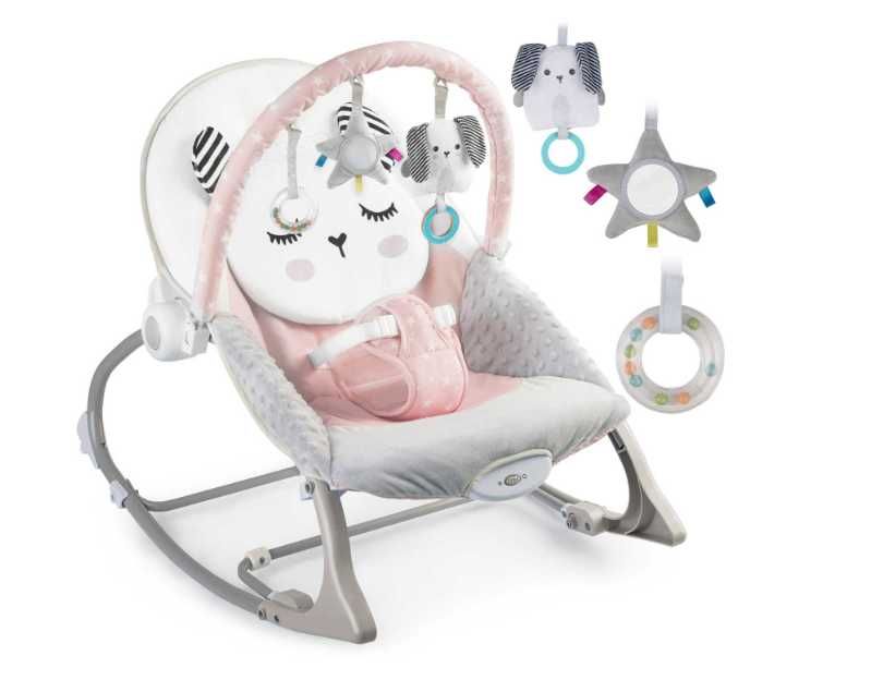 Balansoar si scaun "ISP Kitty Sleep" 0-18kg, cu vibratii , Roz