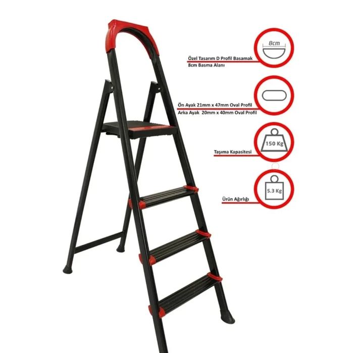 Rodex Стремянка до 155 кг, MR03S Лестница Оптовый Точка 3+1