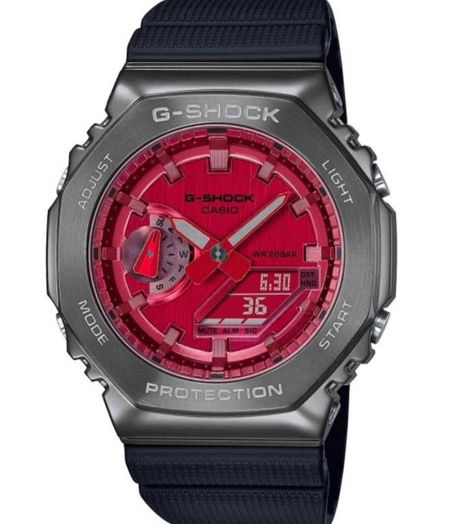 CEAS Casio g shock gm-B2100 4AER RED Metal , NOU, Garantie 2 ANI