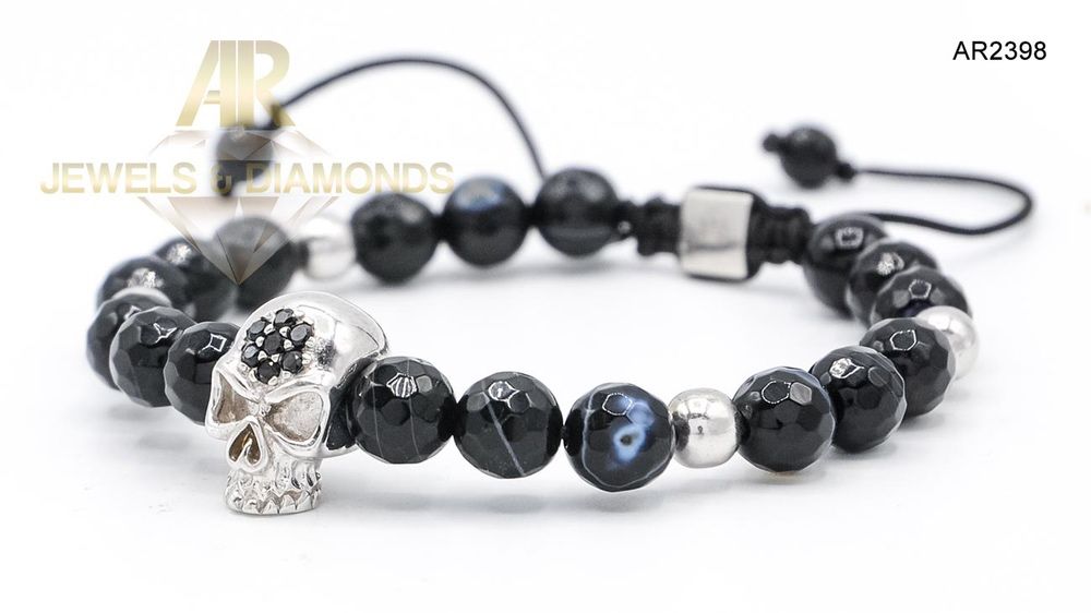 Bratara Aur Alb 14 K model nou Skull Collection ARJEWELS (AR2398)