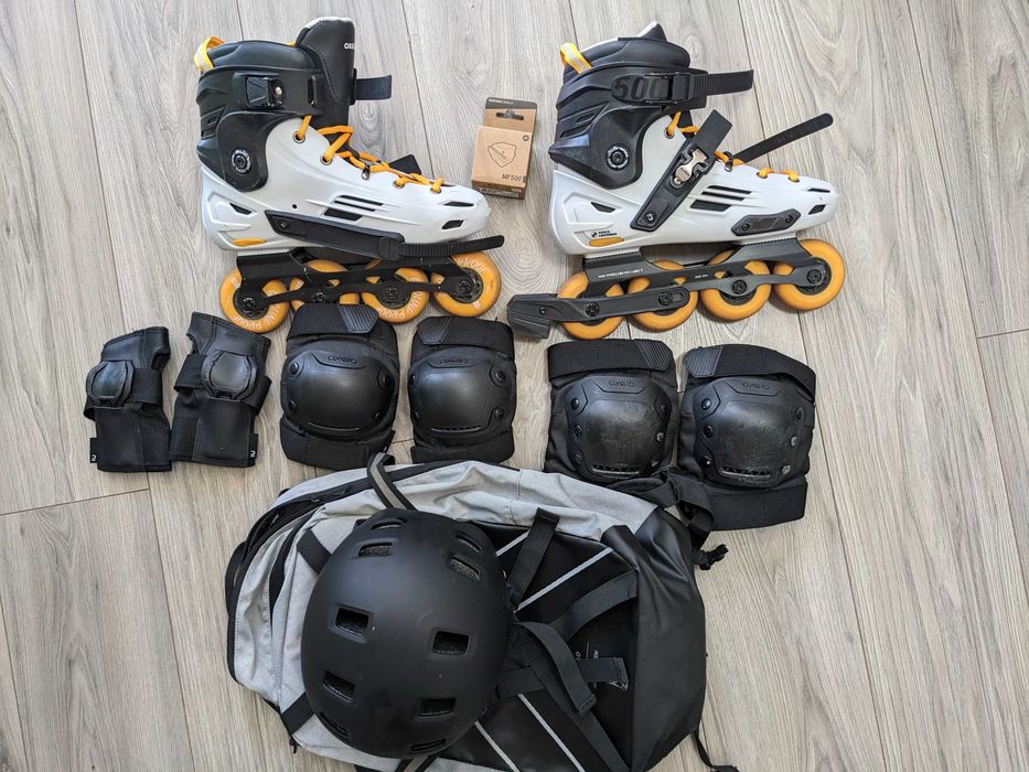 Role Oxelo Freeride MF500 marimea 43 + echipament protectie complet