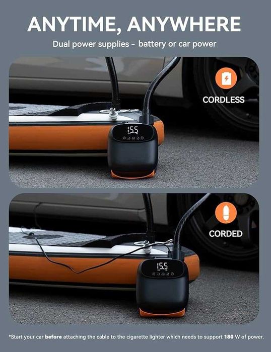 AIRBANK Мини електрическа въздушна акумулаторна, автоматична SUP помпа