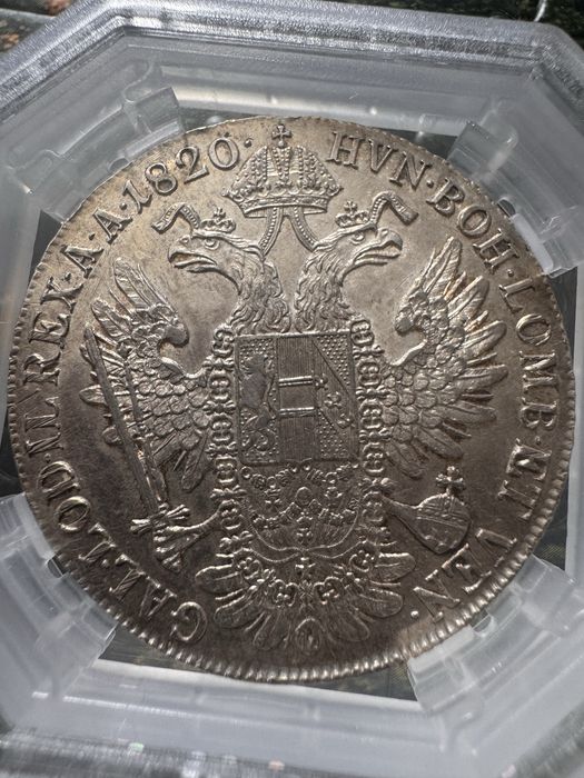 1820 Austria Hungary 1 Thaler moneda argint Franz I