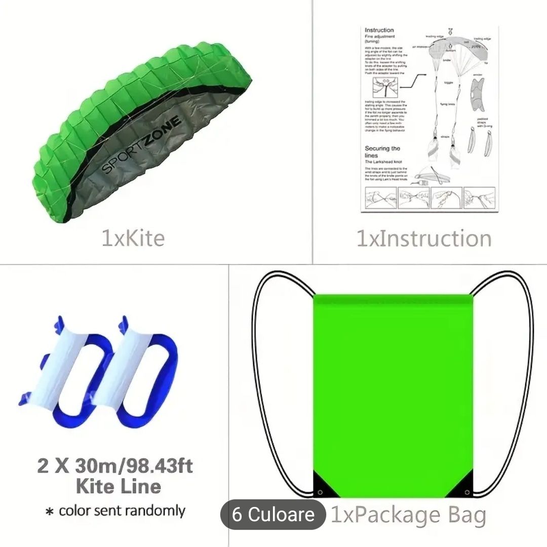 Zmeu, aripa  2,5 m – roșu, ca nou, ideal kite-surfing / antrenament