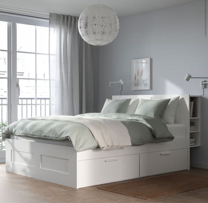 Кровать, мебель, IKEA. Двухспальная кровать.