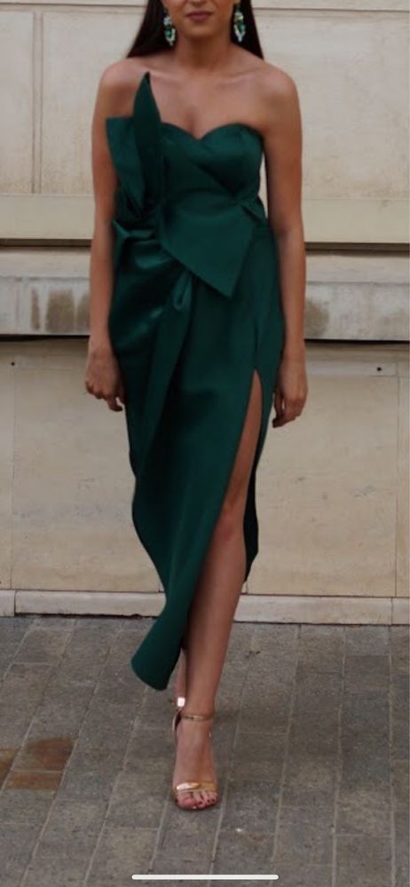 Rochie ocazie verde smarald - designer Julia Toaders
