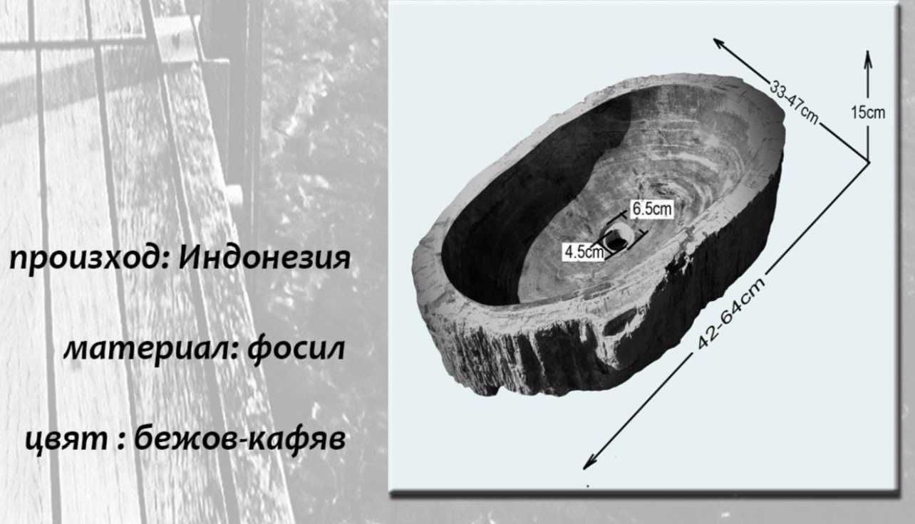 Мивка от естествен камък - Фосил / Fossil