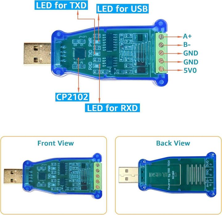 DSD TECH SH-U10 – USB към RS485 адаптер (CP2102 чип)