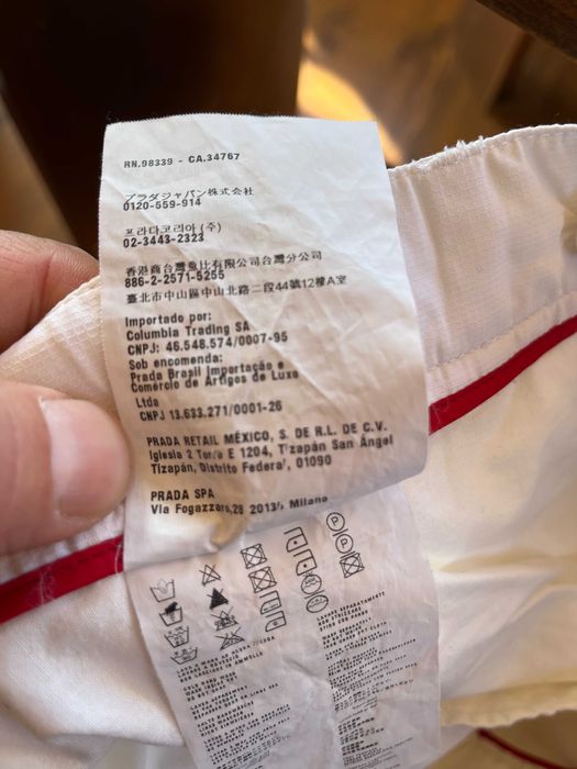 НОВ оригинални мъжки бял летен тънък панталон PRADA размер 52 / L