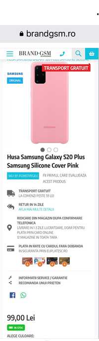 Samsung S20+, S20+ 5g silicone cover, pink(roz)