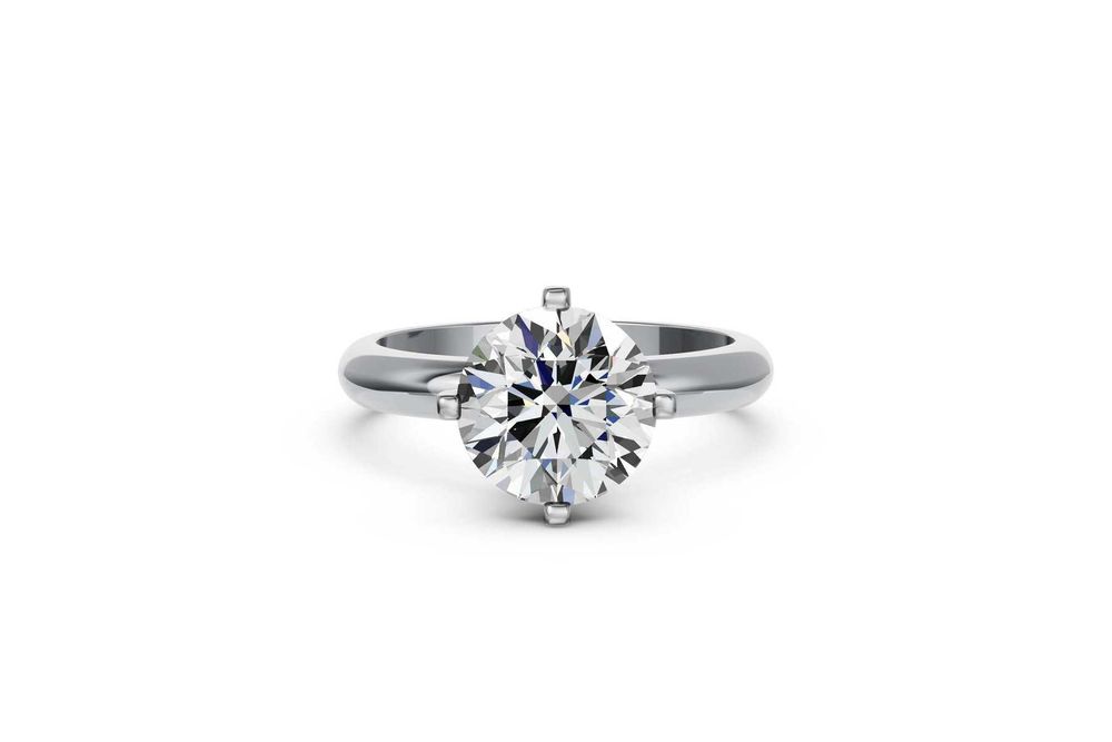 Inel cu diamant 2.99ct F-G / VS – Aur alb 14K – Certificat IGI