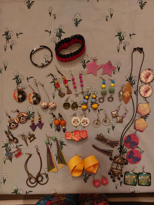 Сет обеци ,бижута колие винтиж бохо хипи