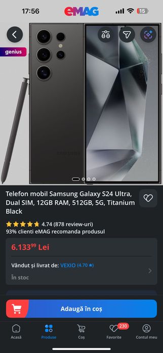 Vând urgent telefon Samsung Galaxy s24 ultra
