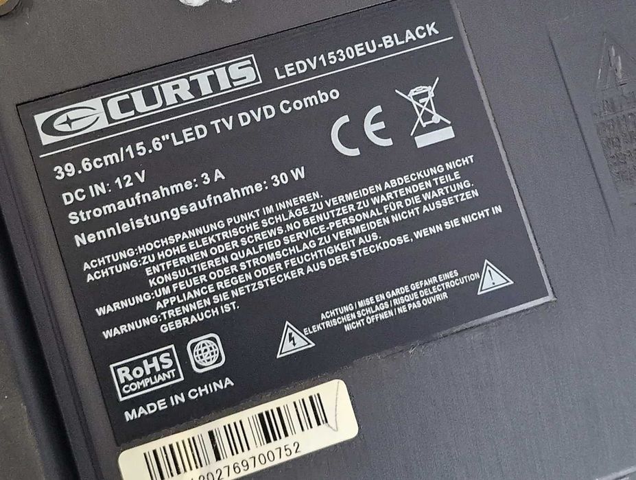 Tv led - Curtis LED1530EU - 15 inch/38 cm ,12v pt rulota,camion etc..