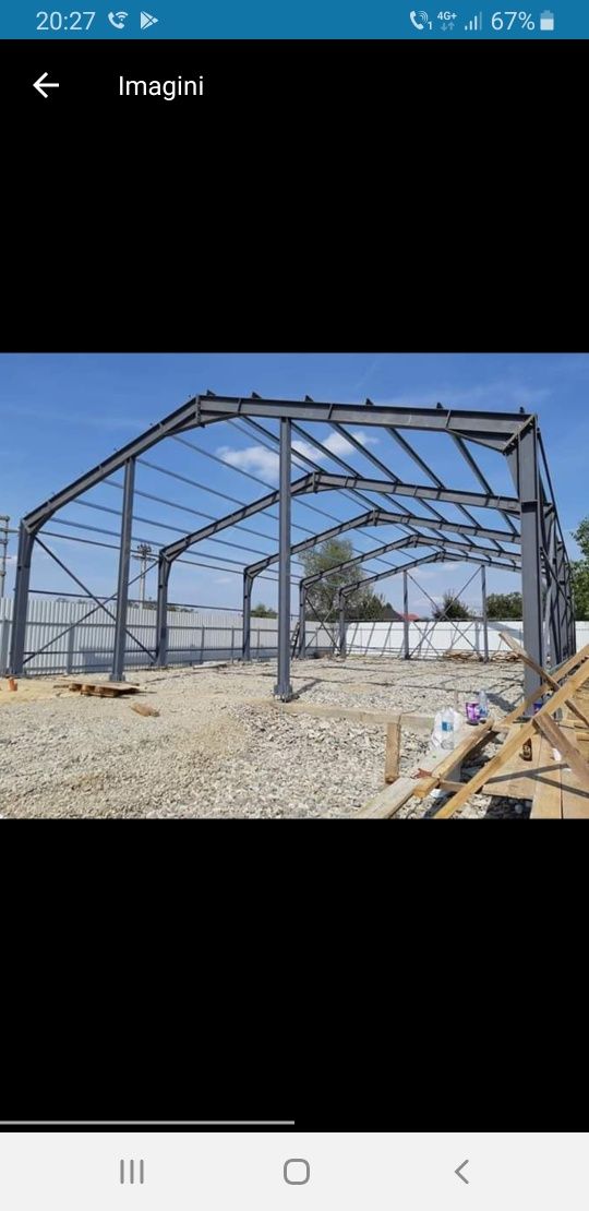 Hala metalică 11x24 cu completa sau pe elemente cu sau fara panour