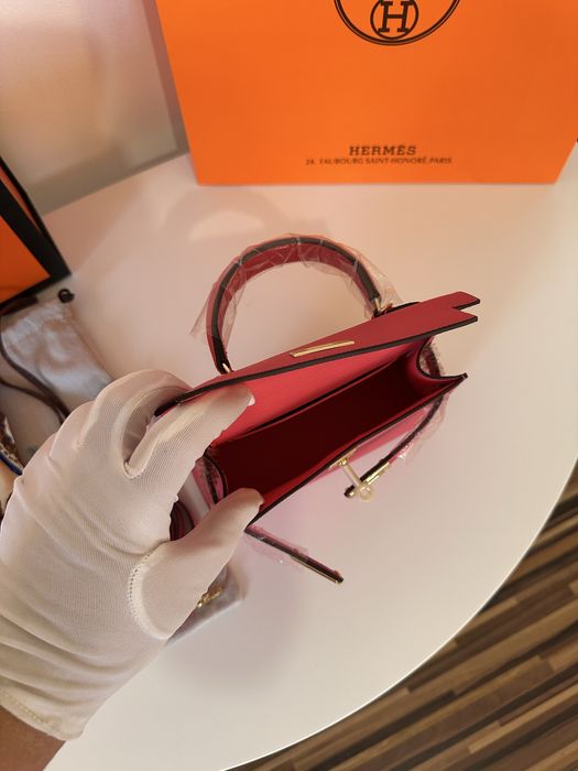 Geanta Hermes Kelly 19cm Roz