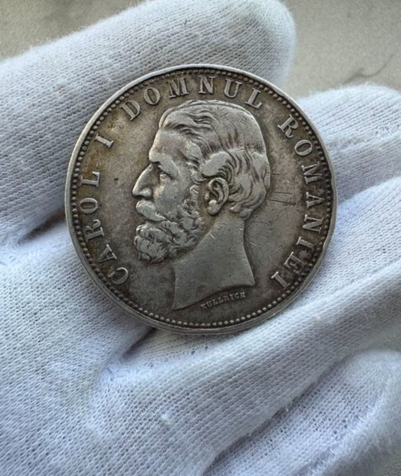 Moneda argint Romania Carol I Domnul 5 lei 1880