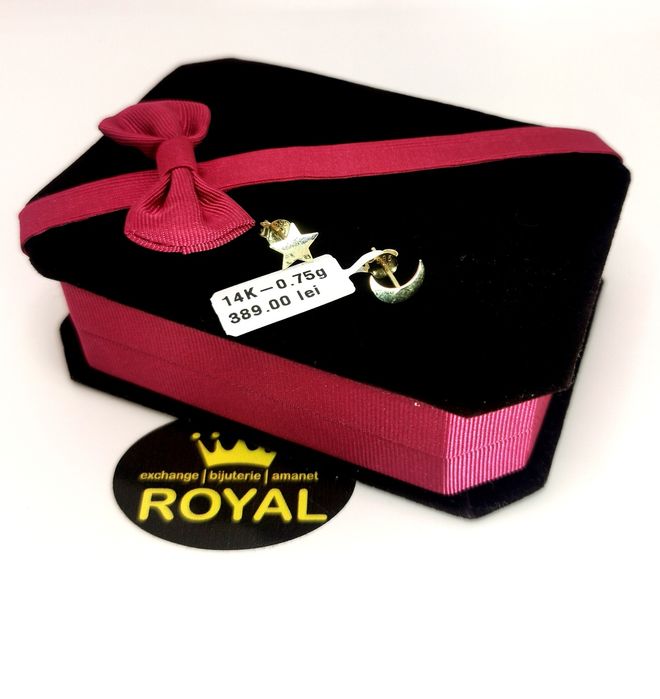 Bijuteria Royal cercei din aur 14k 0.75 gr