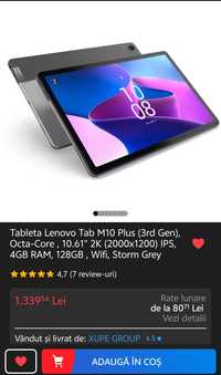 Tableta Lenovo 10.6 inch, In GARANTIEE,  (discount 700 lei)