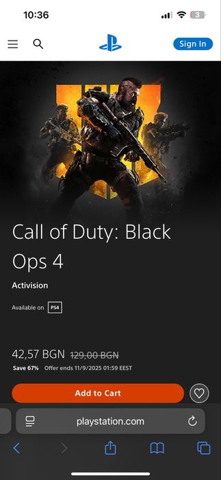 Call of Duty Black OPS IIII игра за  PS4