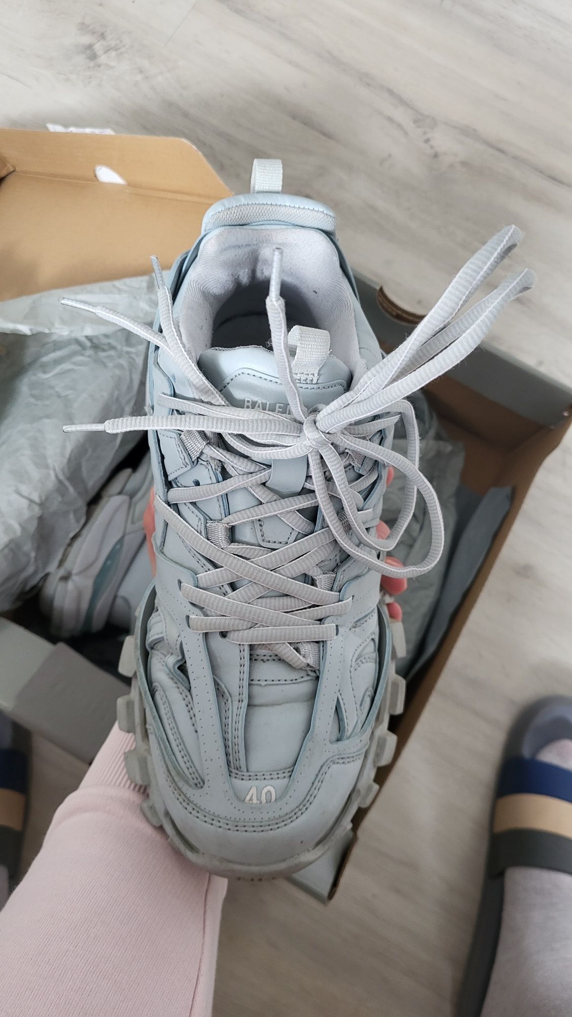 Balenciaga track washed blue