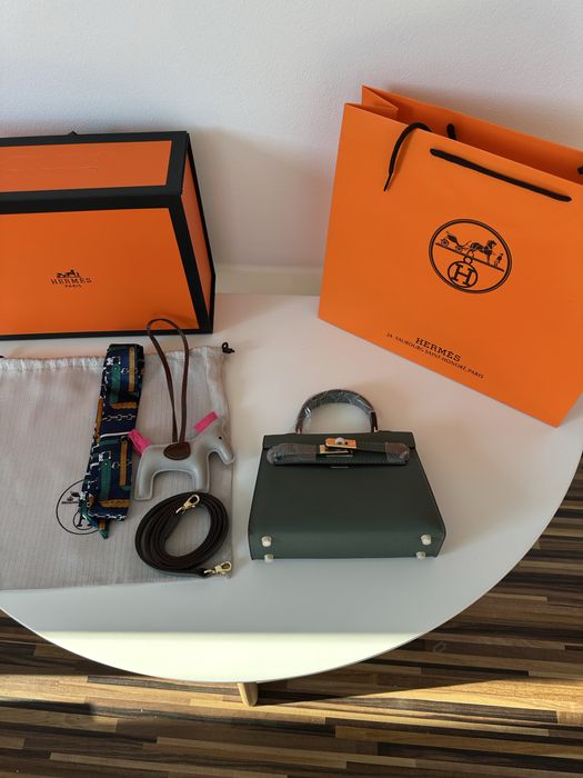 Geanta Hermes Kelly 19cm Green