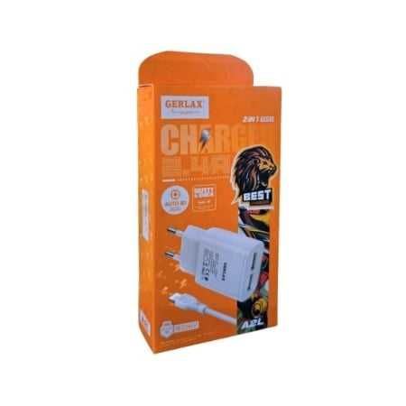 Încărcător fast charge Gerlax A2L cablu IPH, 2 x USB 2.4A