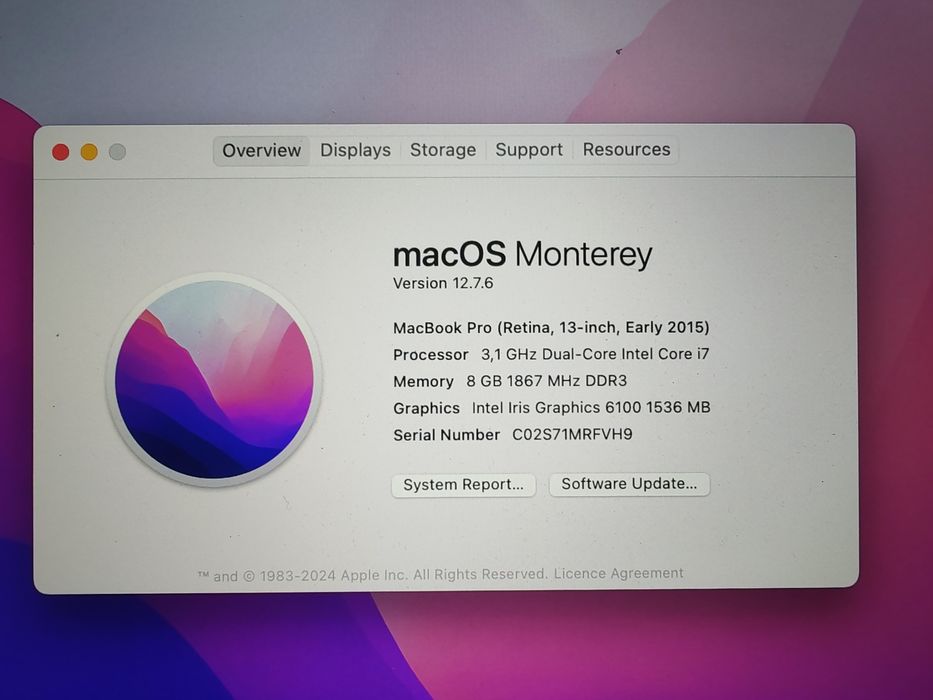 Macbook pro 13" Early 2015 I7