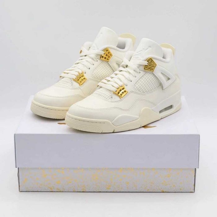 #DISCOUNT#  Air Jordan 4 Metalic Gold Nike Adidasi Unisex
