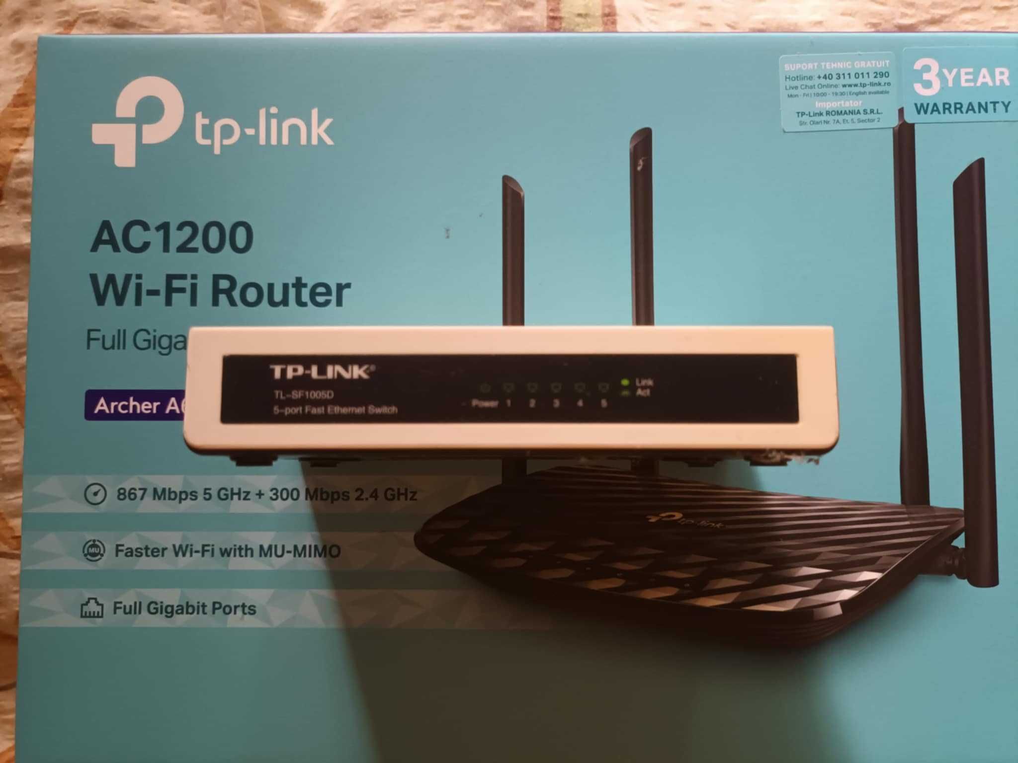 Безжичен Рутер TP - Link Archer A6 AC 1200; TP-Link Desktop Switch