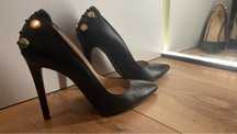 Pantofi Stiletto Left and Right din piele- Negri, NOI ,Toc 12 cm
