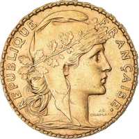 Moneda istorica din Aur - 20 franci 1899 Mariana Franța