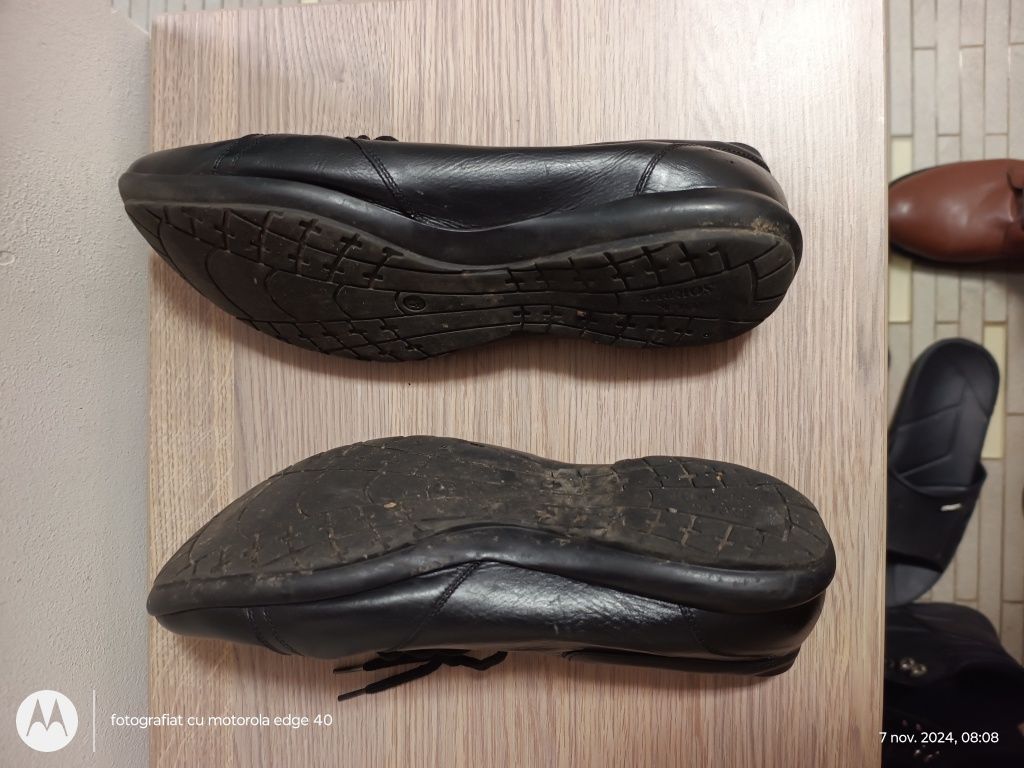 Pantofi piele naturala neagra , număr 43