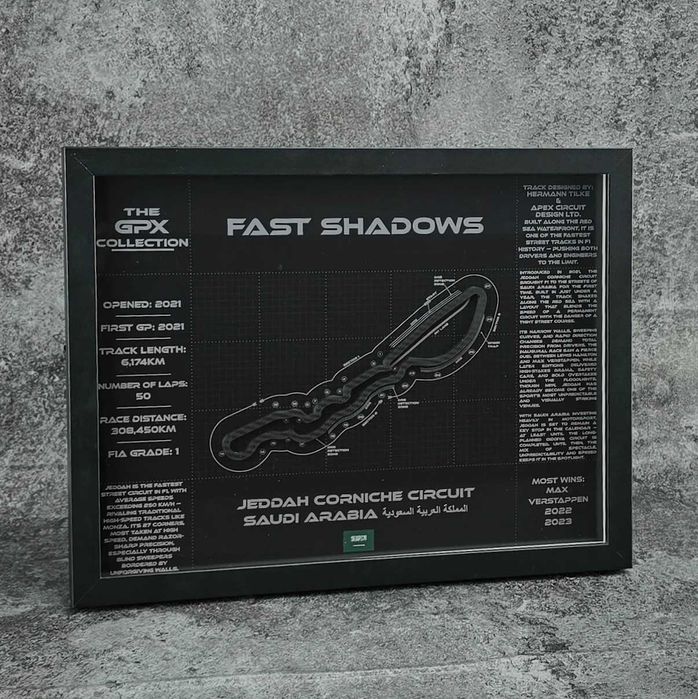 Jeddah – Hartă 3D circuit Formula 1 Saudi Arabian GP • GPX Collection