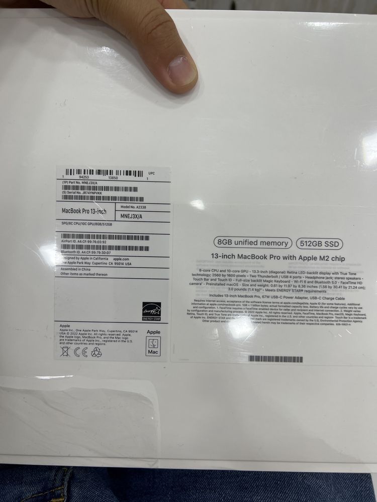 MacBook Pro M2 13inch 8GB/512GB SSD New