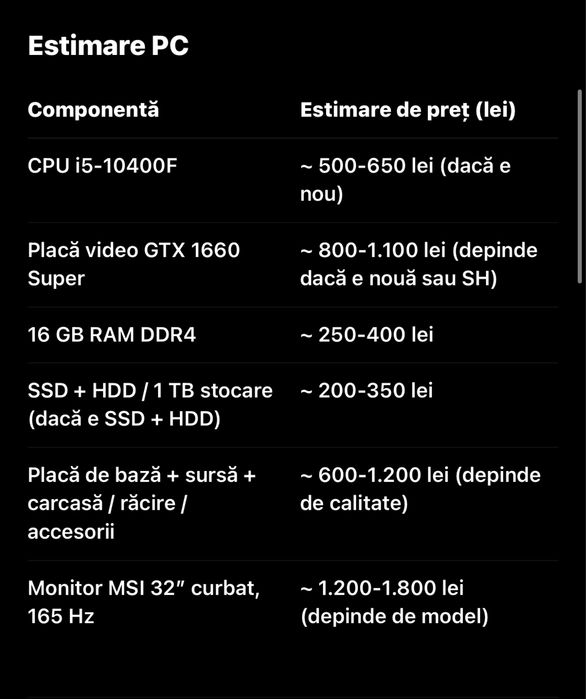Vand pc gaming complet