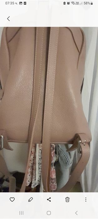 Дамска чанта и раница/Естествена кожа