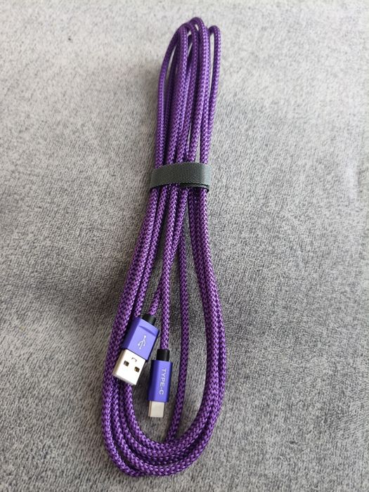 Set 2 cabluri textile USB 3m BASESAILOR pentru PS5, Switch și Xbox –