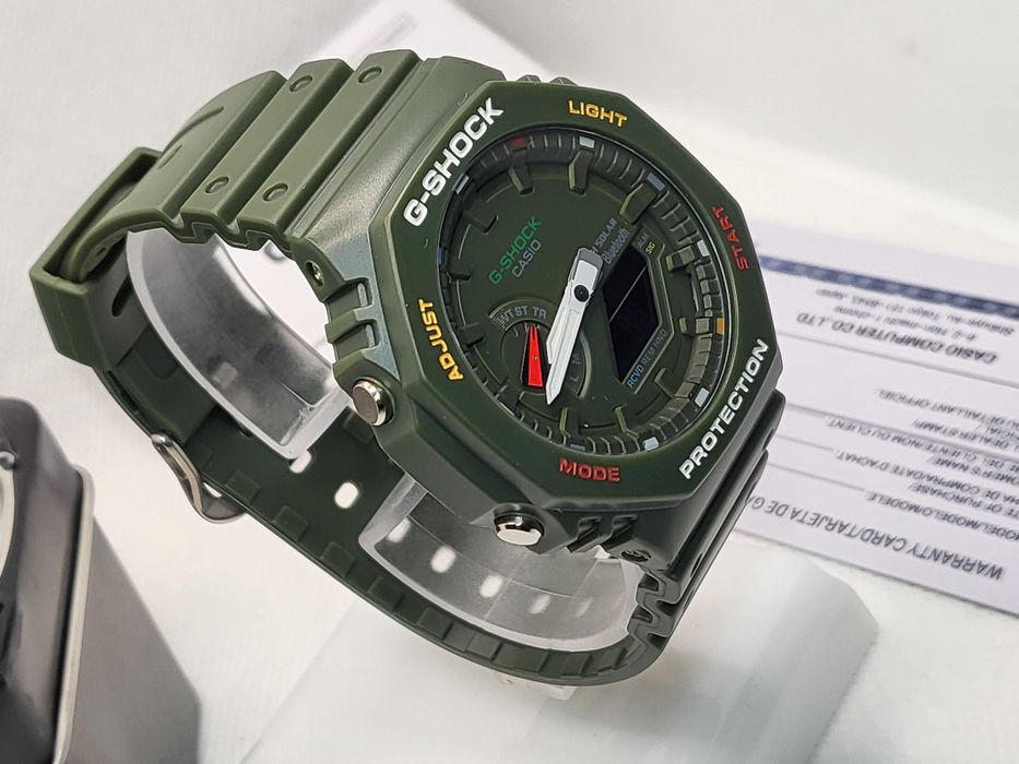 Ceas Sport Casio G-Shock GA-2100 Green Army – Nou, Garanție 2 Ani