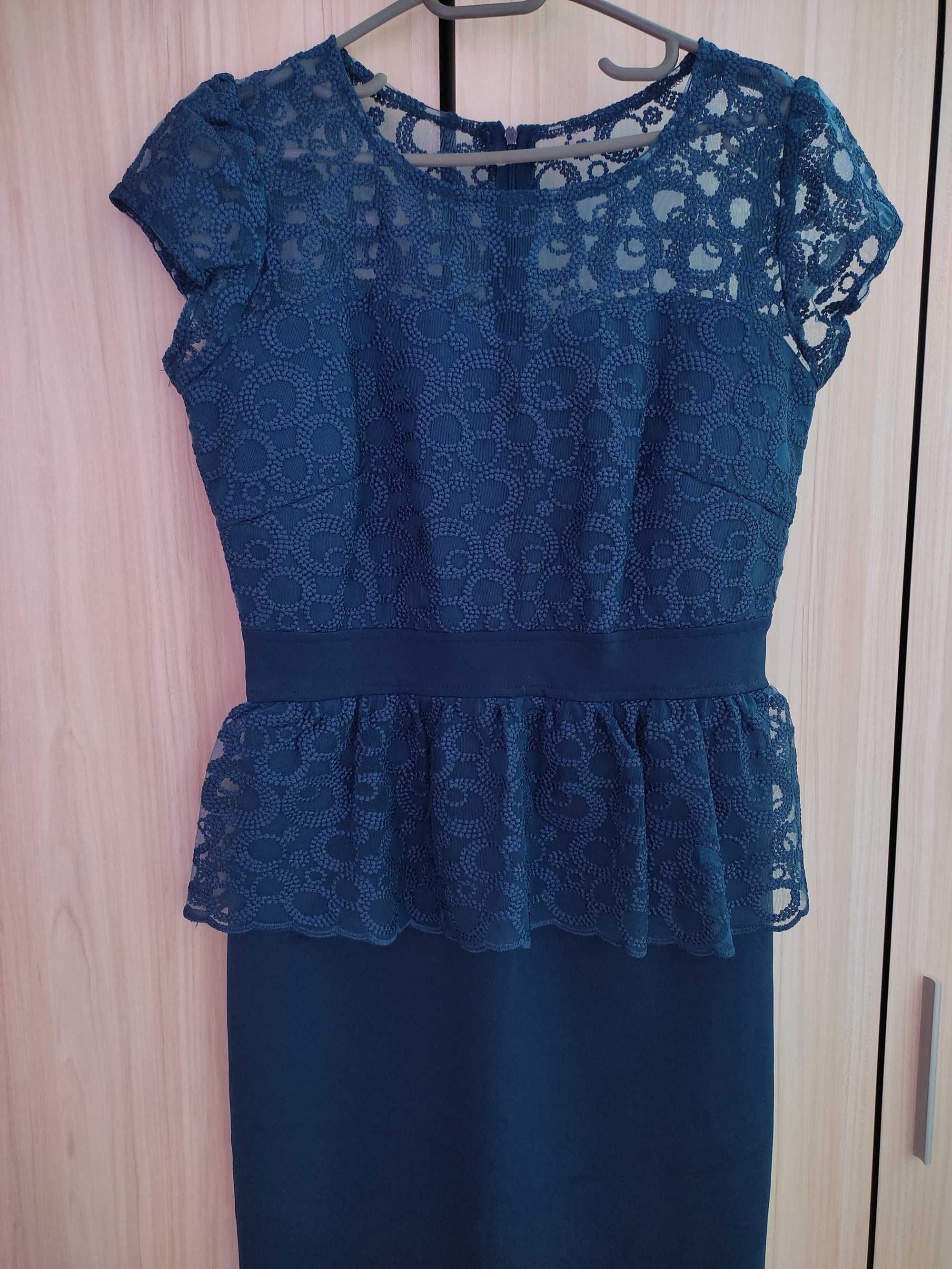 Дамска тъмно синя рокля М/Л