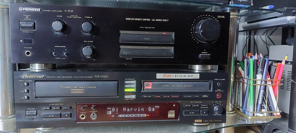 Polk Audio M12 Monitor, Receiver Pioneer A351r, și CD recorder