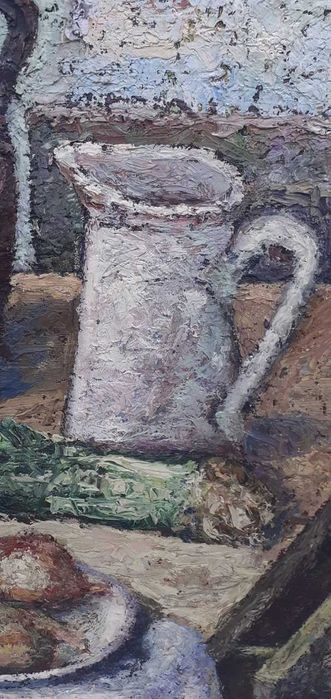 Tablou vechi - natura statica cu ceapa - semnat Schweitzer Cumpana