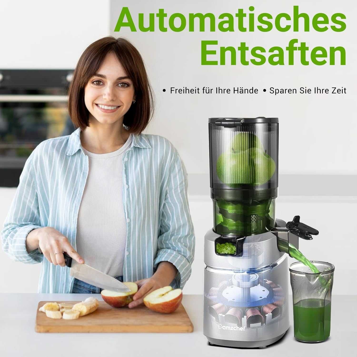 Сокоизстисквачка Amzchef All-in-One 250W електрическа преса за плодове