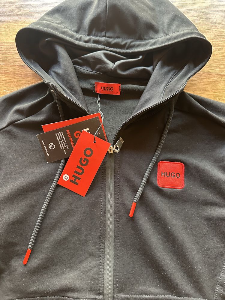 Мъжки,памучен,черен екип Hugo BOSS с бродирано лого