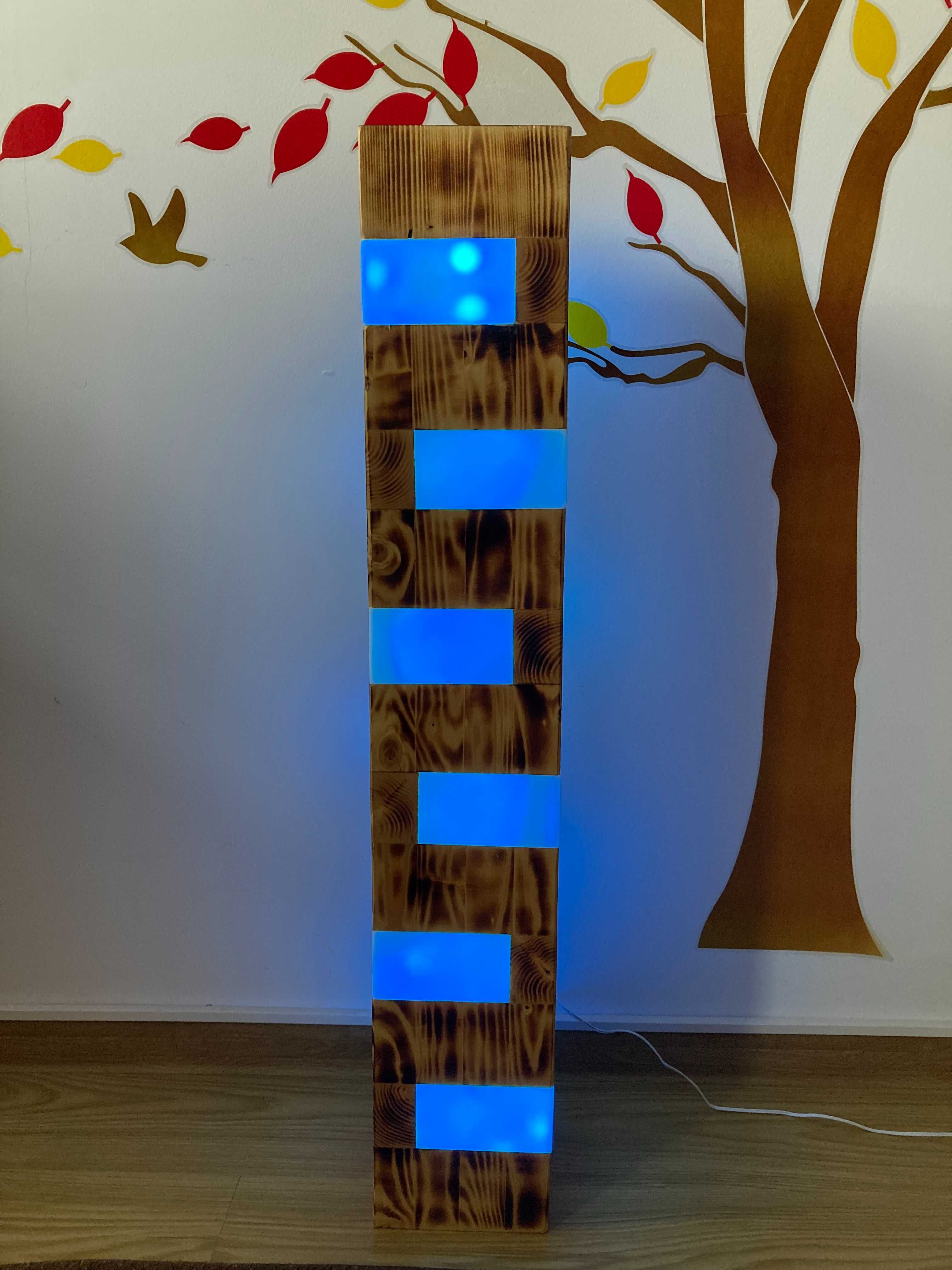 Lampa din lemn cu banda led RGB si telecomanda