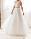 rochie mireasa printesa A-line, marime s-m-l, reglabila la spate